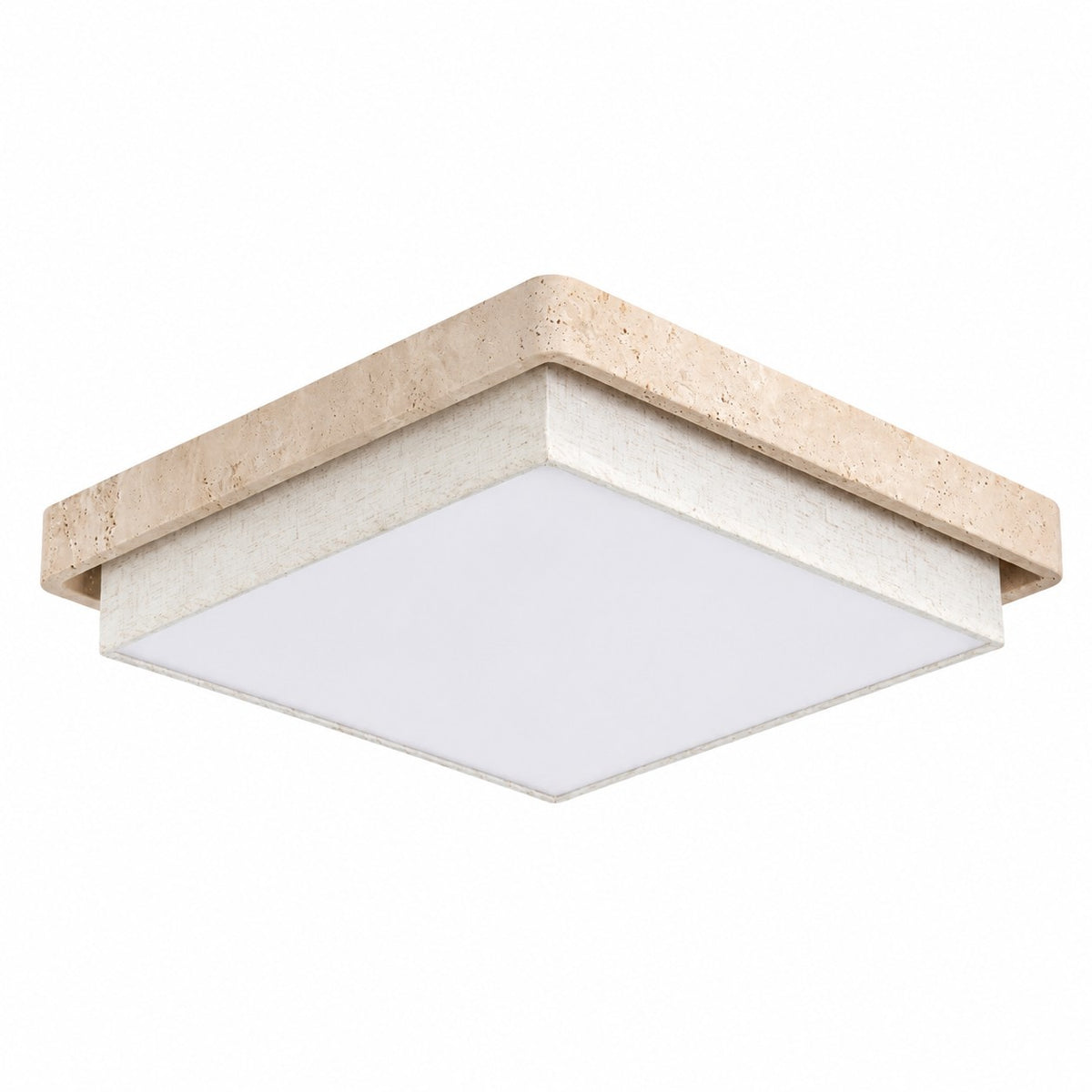Travertine Fabric Flush Mount Ceiling Light
