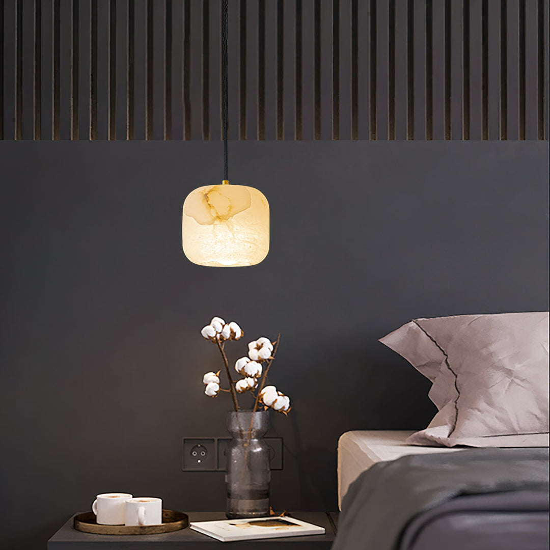 Lampa wisząca nocna z alabastru