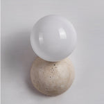 Load image into Gallery viewer, Travertine Round Glass Wall Fixture