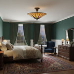 Załaduj obraz do przeglądarki galerii, TF Dark Star Tiffany Lampa Sufitowa – Witrażowy Wzór Gwiazdy do Jadalni lub Holu