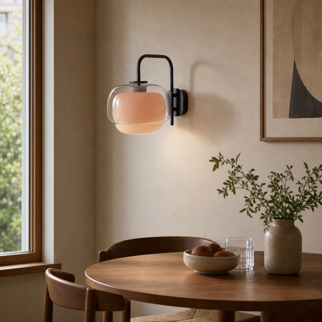 Lámpara de Pared Clinco de Vidrio Coloreado – Luz de Acento Retro para Interiores
