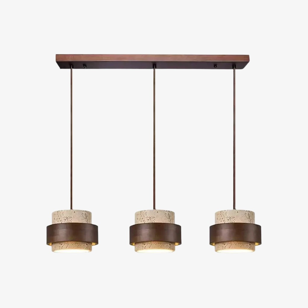 Aksel Vintage cilindervormige travertijn hanglamp