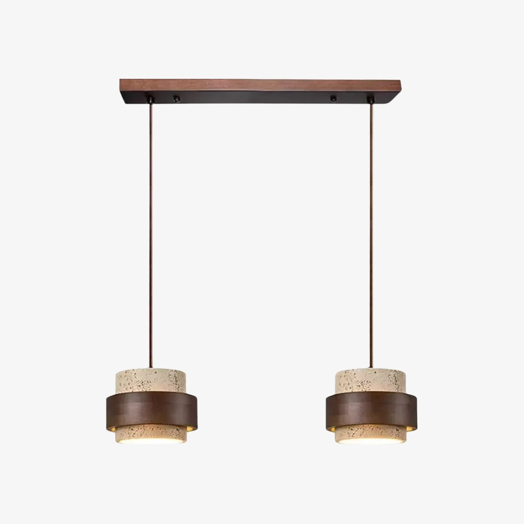 Aksel Vintage cilindervormige travertijn hanglamp