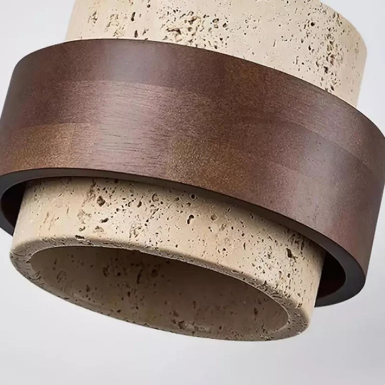 Aksel Vintage cilindervormige travertijn hanglamp