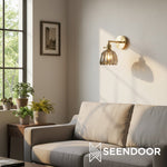 Afbeelding laden in galerijweergave, Gannon Vintage Lotus glazen wandlamp