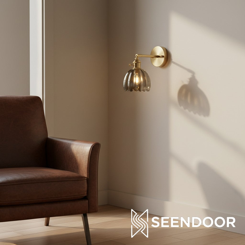 Gannon Vintage Lotus glazen wandlamp