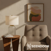 Bravira Ribbed Glass Table Lamp - Modern Lighting with Linen Shade