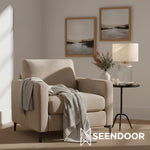 Load image into Gallery viewer, Bravira Ribbed Glass Table Lamp - Modern Lighting with Linen Shade
