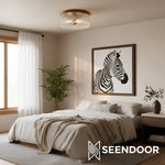 Load image into Gallery viewer, Bravira Flush Mount Ceiling Light - Ribbed &amp; Bubbled Glass Metal Light
