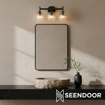 Load image into Gallery viewer, Bravira Ribbed Glass Sconce - Metal Wall Light with Clear Glass Shade
