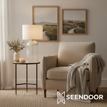 Load image into Gallery viewer, Bravira Ribbed Glass Table Lamp - Modern Lighting with Linen Shade
