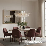 Load image into Gallery viewer, Bravira Glass Bubbled Chandelier - Vintage Brass Oval Glass Lighting
