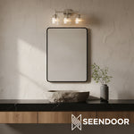 Load image into Gallery viewer, Bravira Ribbed Glass Sconce - Metal Wall Light with Clear Glass Shade
