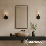 Load image into Gallery viewer, Bravira Ribbed Glass Wall Lamp - Tube Metal Light in Classic Finishes
