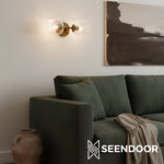 Load image into Gallery viewer, Bravira Ribbed Glass Sconce - Metal Wall Light with Clear Glass Shade
