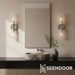 Load image into Gallery viewer, Bravira Ribbed Glass Wall Lamp - Tube Metal Light in Classic Finishes
