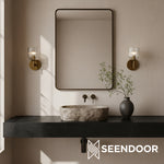 Load image into Gallery viewer, Bravira Ribbed Glass Sconce - Metal Wall Light with Clear Glass Shade
