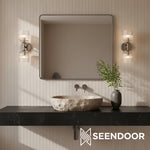 Load image into Gallery viewer, Bravira Ribbed Glass Sconce - Metal Wall Light with Clear Glass Shade
