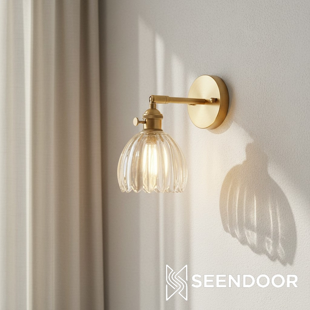 Gannon Vintage Lotus glazen wandlamp