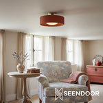 Load image into Gallery viewer, Cerova Modern Porcelain Flush Mount Ceiling Light– Elegant Ivory Shade
