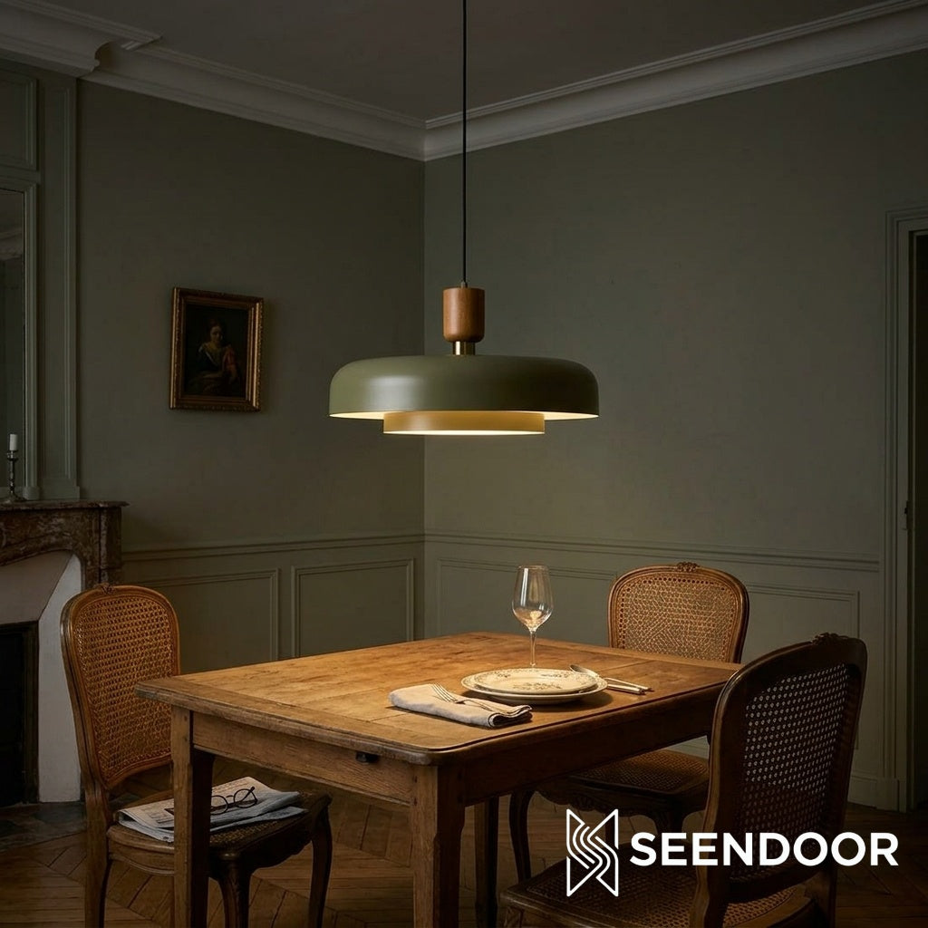 Orbulis Houten Nerf Cirkelvormige Hanglamp – Moderne Minimalistische Hanglamp voor Keukeneiland en Hal