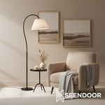 Afbeelding laden in galerijweergave, Luvora geplooide schaduw vloerlamp - verstelbaar linnen licht in boerderijstijl
