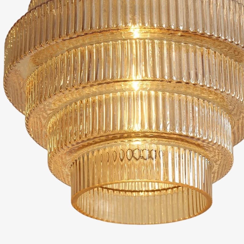 Amara Nordic gestreifte Buntglas-Flaschen-Hängeleuchte