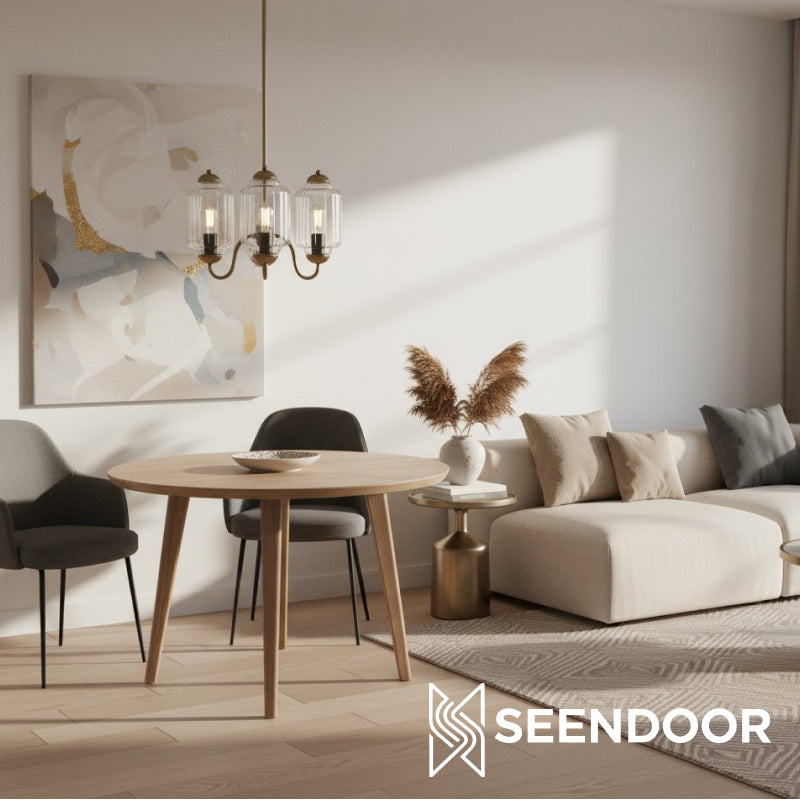 Eloise Vintage Glass Chandelier - Milk Glass Home Accent