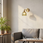 Afbeelding laden in galerijweergave, Gannon Vintage Lotus glazen wandlamp