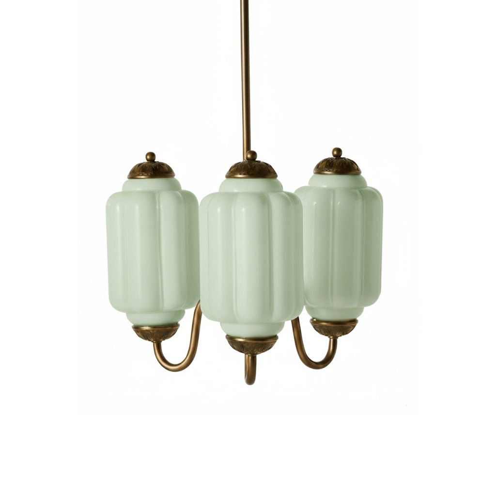 Eloise Vintage Glass Chandelier - Milk Glass Home Accent