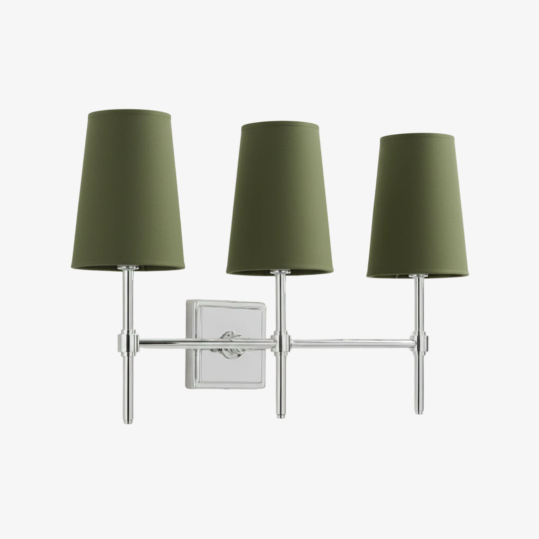 Lampada da Parete con Paralumi in Lino Bianco Derlina – Lampada Retrò Multi-Testa in Metallo