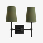 Carica l'immagine nella visualizzazione Galleria, Lampada da Parete con Paralumi in Lino Bianco Derlina – Lampada Retrò Multi-Testa in Metallo