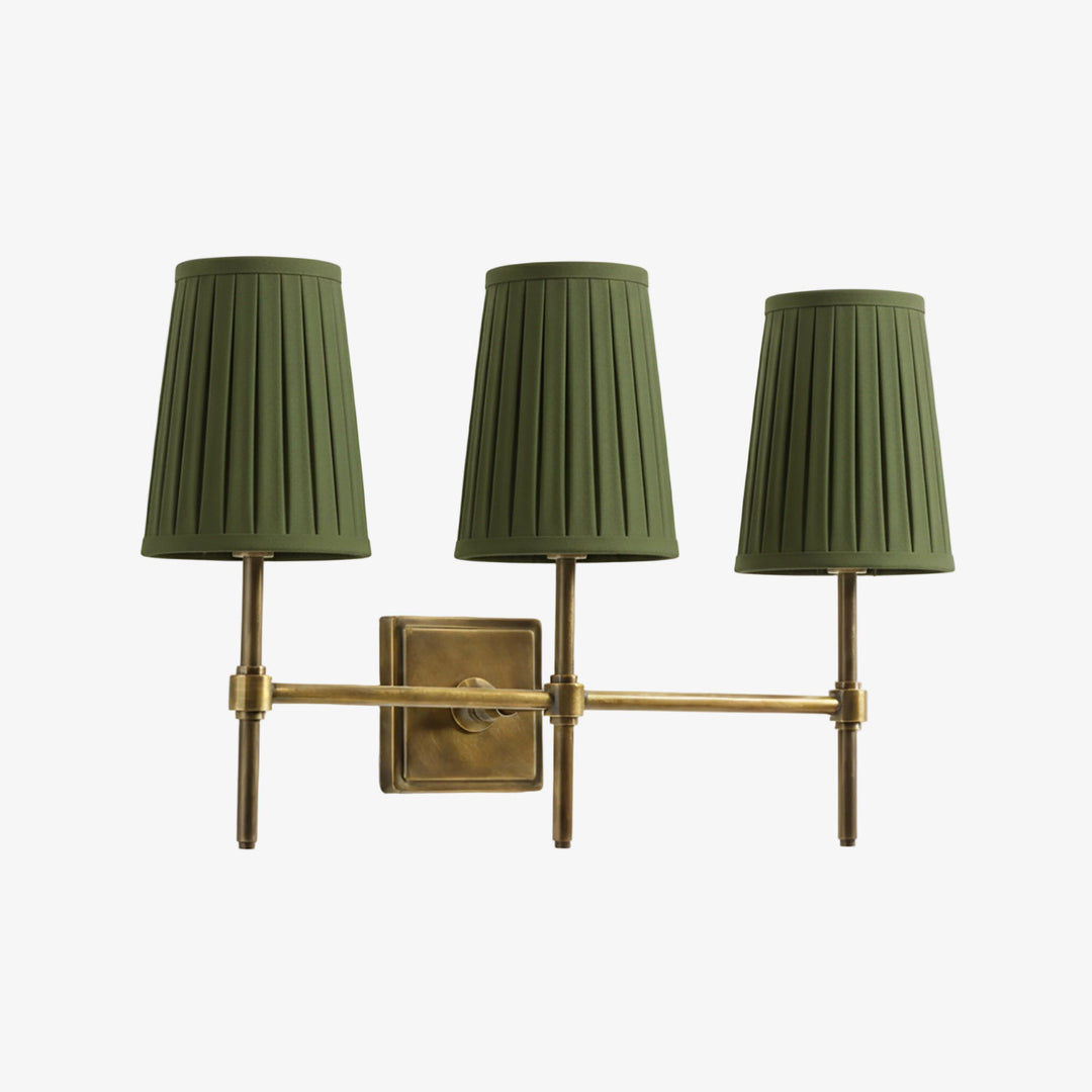 Lampada da Parete con Paralumi in Lino Bianco Derlina – Lampada Retrò Multi-Testa in Metallo