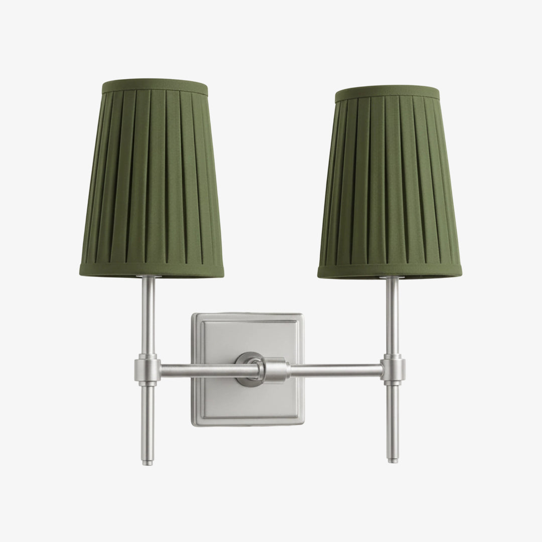 Lampada da Parete con Paralumi in Lino Bianco Derlina – Lampada Retrò Multi-Testa in Metallo