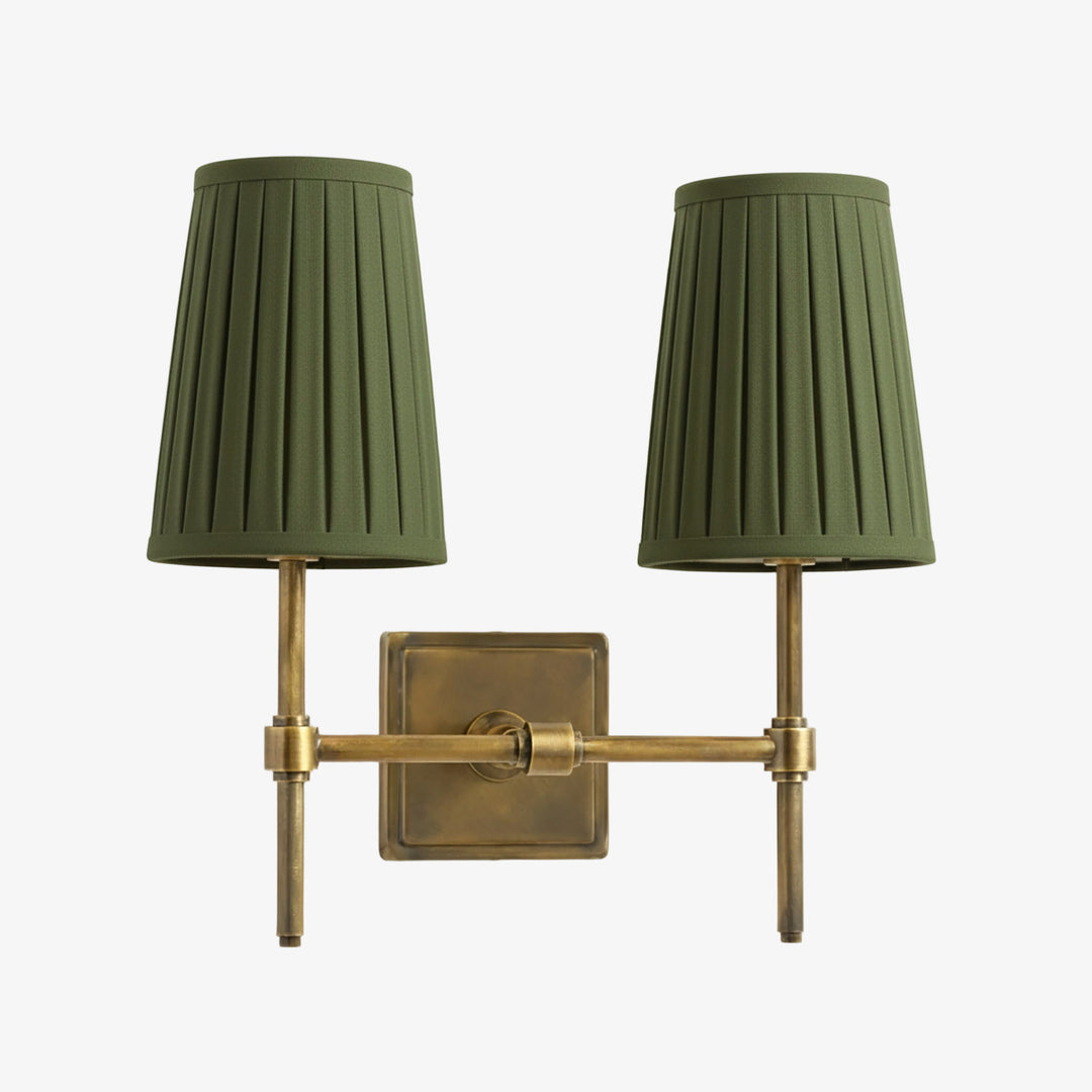 Lampada da Parete con Paralumi in Lino Bianco Derlina – Lampada Retrò Multi-Testa in Metallo