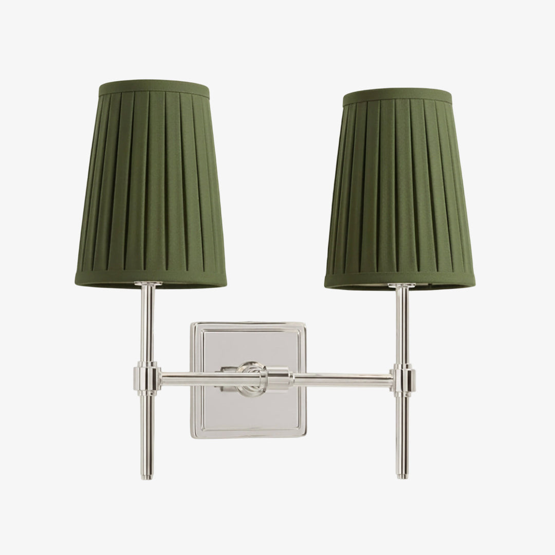 Lampada da Parete con Paralumi in Lino Bianco Derlina – Lampada Retrò Multi-Testa in Metallo