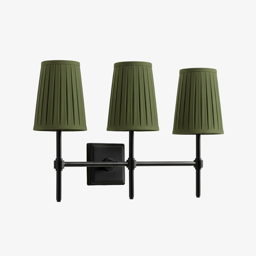 Lampada da Parete con Paralumi in Lino Bianco Derlina – Lampada Retrò Multi-Testa in Metallo