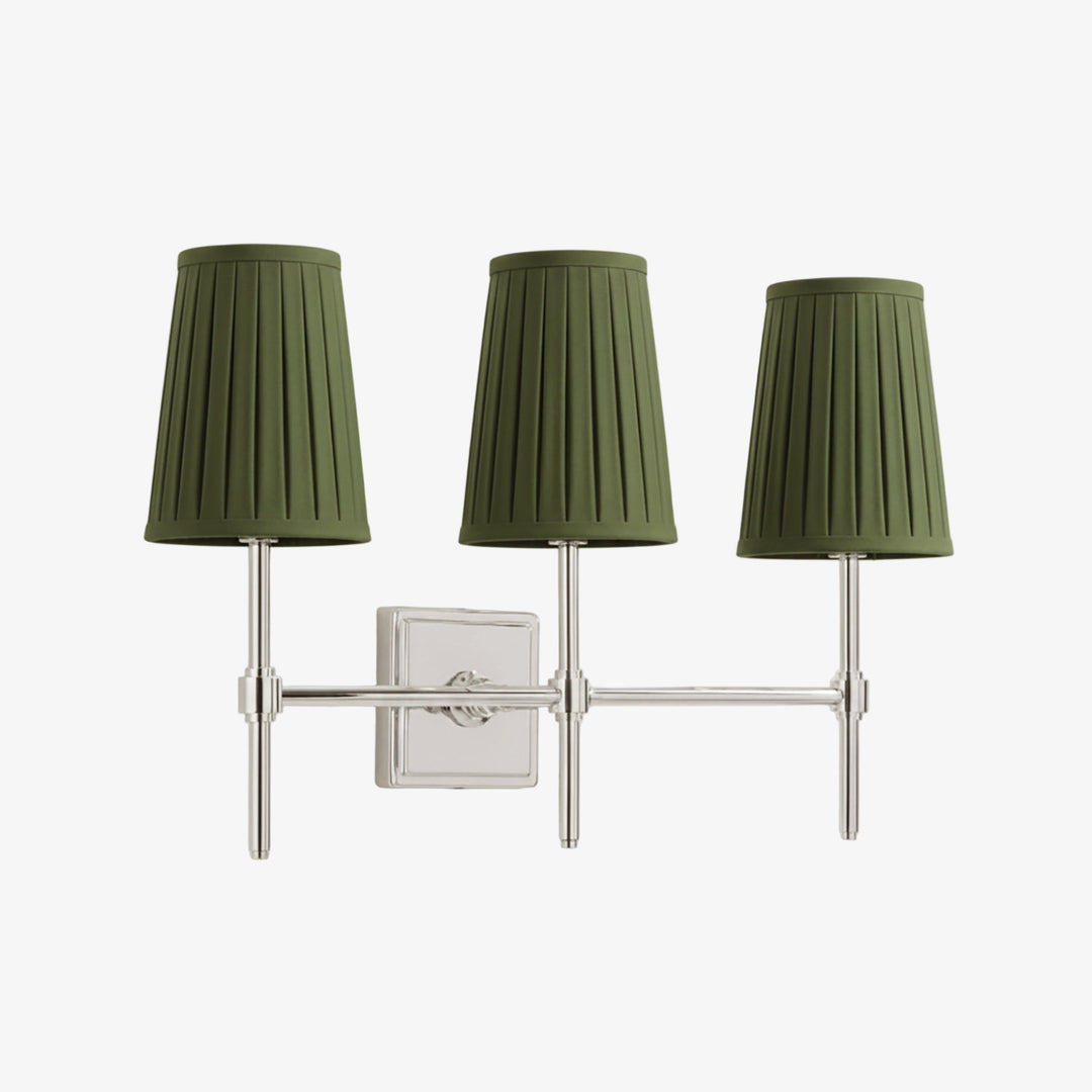 Lampada da Parete con Paralumi in Lino Bianco Derlina – Lampada Retrò Multi-Testa in Metallo