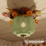 Load image into Gallery viewer, Vintage Eloise Milk Glass Flush Mount Ceiling Light - Vintage Charm Soft Glow
