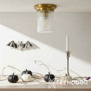 Rivora Modern Textured Glass Flush Mount Ceiling Light for Hallway