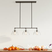 Glavira Recycled Glass Linear Chandelier - Elegant Modern Lighting