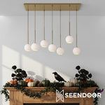 Load image into Gallery viewer, Selvion Industrial Spherical Glass Chandelier for Dining &amp; Living Room
