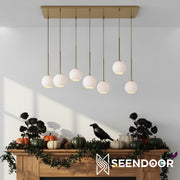 Selvion Industrial Spherical Glass Chandelier for Dining & Living Room