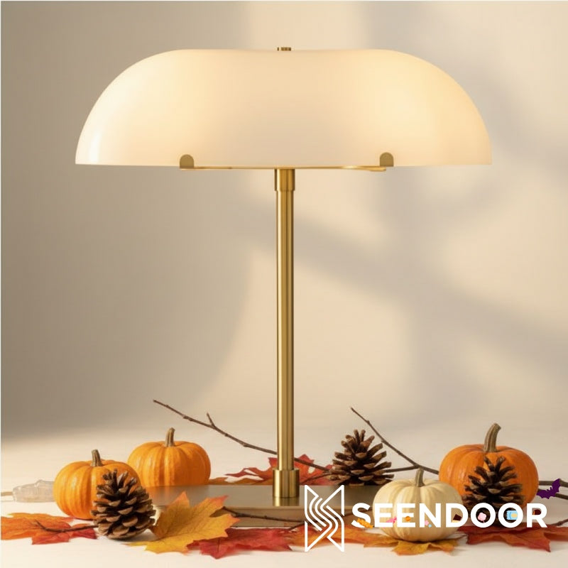 Ferosa Boat-Shape Glass Contemporary Table Light for Bedroom & Study