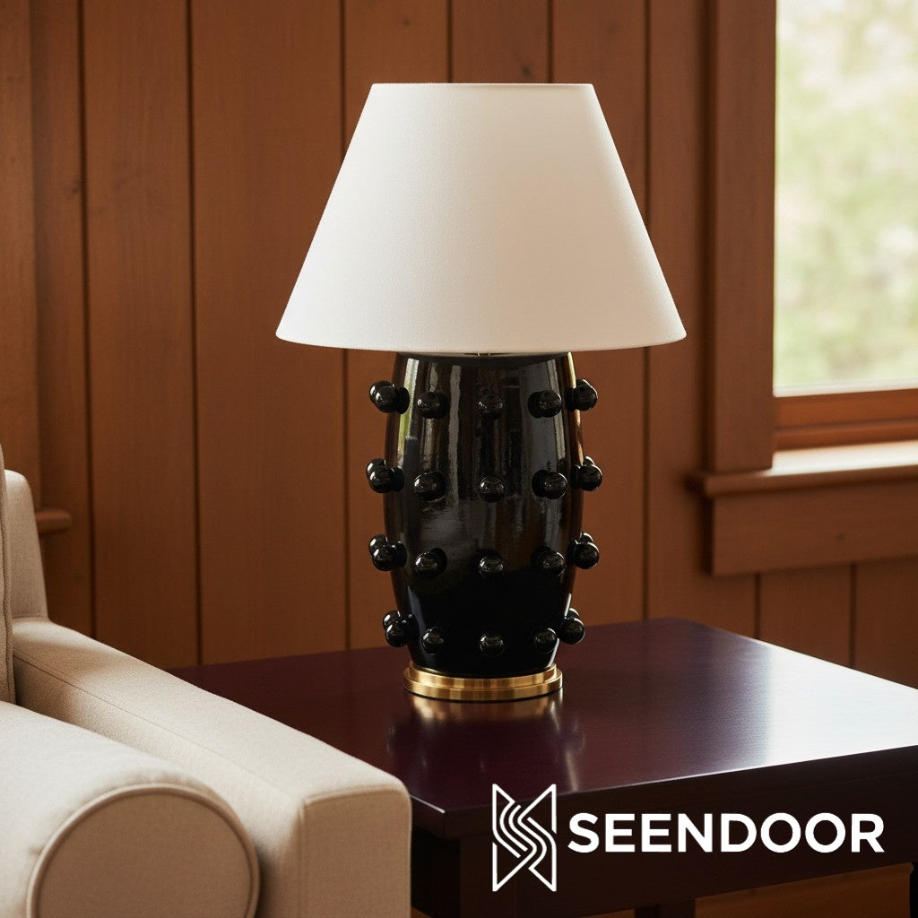 Luminex Sculptural Detail Contemporary Table Lamp for Entryways and Living Spaces