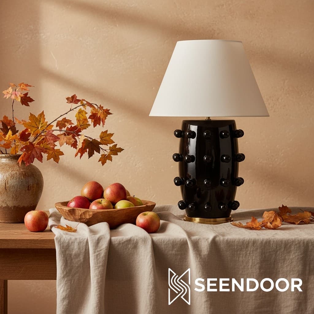 Luminex Sculptural Detail Contemporary Table Lamp for Entryways and Living Spaces