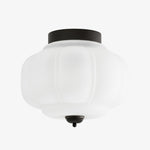 Cargar imagen en el visor de la Galería, Lámpara de Techo Empotrada Vintage Eloise de Vidrio Lechoso - Encanto Vintage y Luz Suave