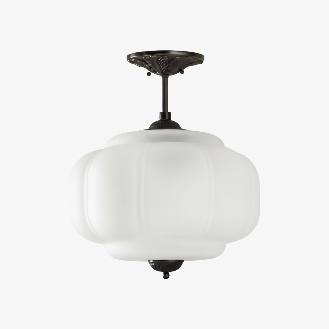 Eloise Vintage Glas Kronleuchter – Milchglas Wohnakzent