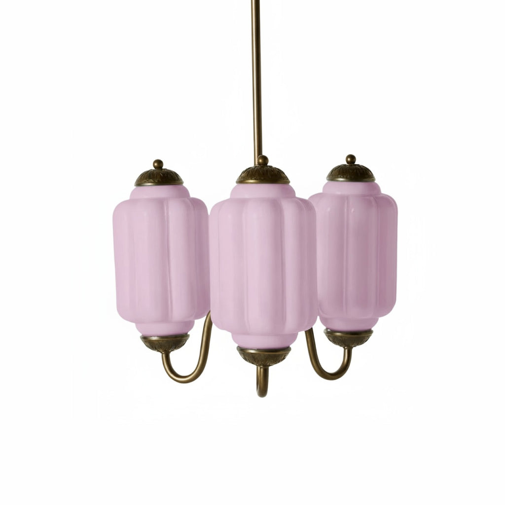 Eloise Vintage Glass Chandelier - Milk Glass Home Accent