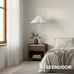 Load image into Gallery viewer, Nordlys Linen Fabric Oversized Scalloped Pendant Light for Living Room &amp; Dining Area
